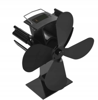 Ventilátor ku krbu, kachliam - Mini ohnisko ventilátor s digitálnym displejom