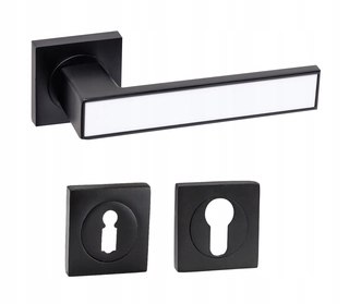 Kľučky na dvere - Modern Gabi Black a Biała Gabi Dverne Rucked + Key Retboard