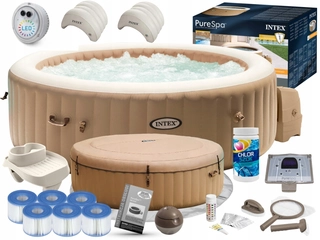 Záhradná vírivka - Jacuzzi kruhová nafukovacia konštrukcia Intex 795 l + 10 ďalších produktov