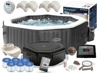 Záhradná vírivka - Nafukovací okrúhly hydromasážny bazén Intex 1098 l + 11 ďalších produktov