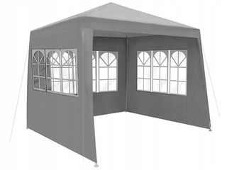 Predajný stan, altánok - Záhradný stan 3x3m 3, ŠEDÝ, výstavné steny