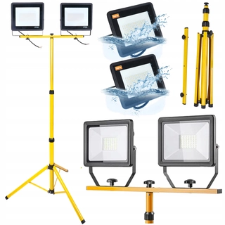 Záhradné halogény - Berge halogénový stojan na lampu 2 x 50 W 160 cm