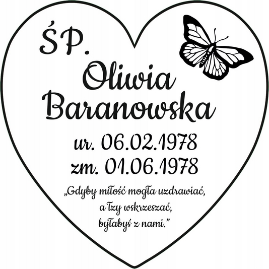 Náhrobná tabuľka 20x20 cm v bielej farbe, odolná voči UV žiareniu
