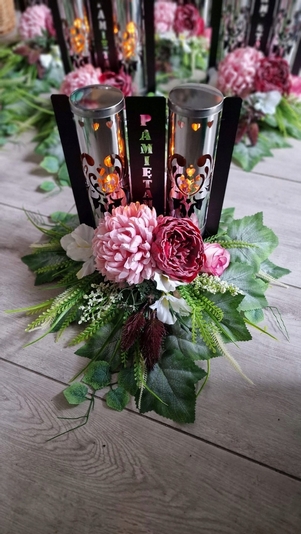 Handmade Náhrobná Kompozícia s LED Sviečkou