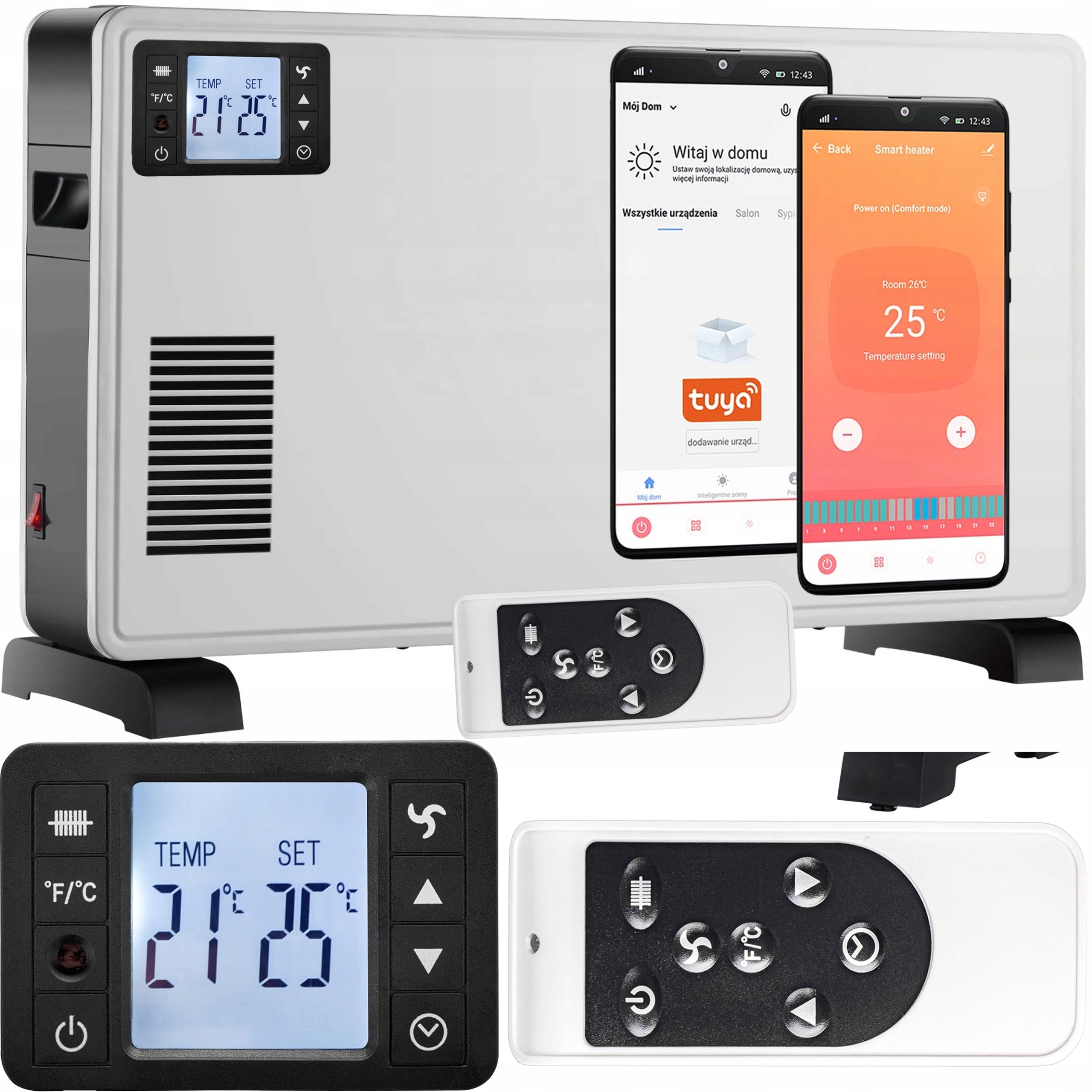 LTC 2300 W biely konvektorový ohrievač