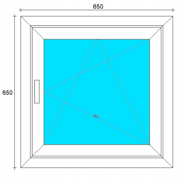 OKNÁ PVC 650x650 RU BIELE, PRAV