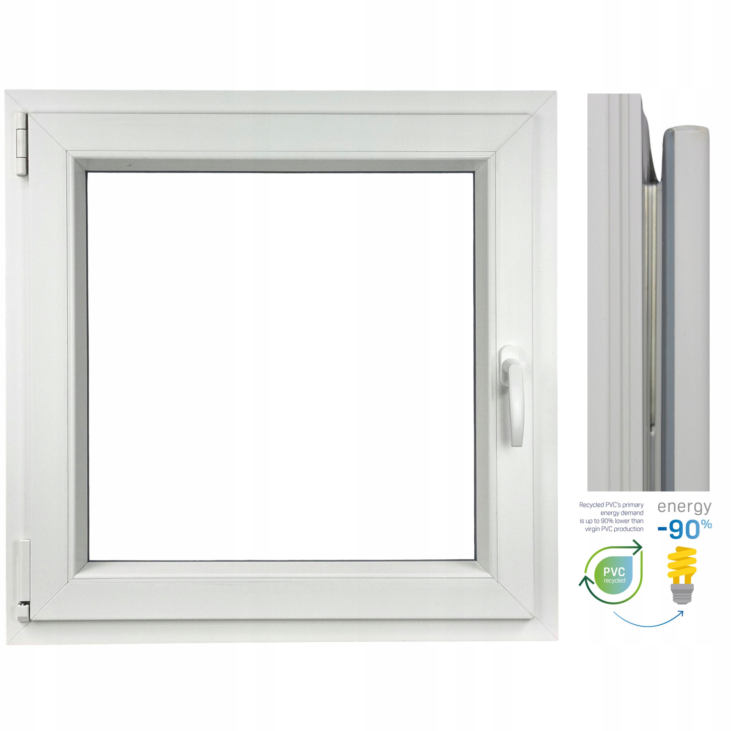 PVC OKNO 1000 x 1000 RU/L BIELE S MIKRO VENTILÁCIOU