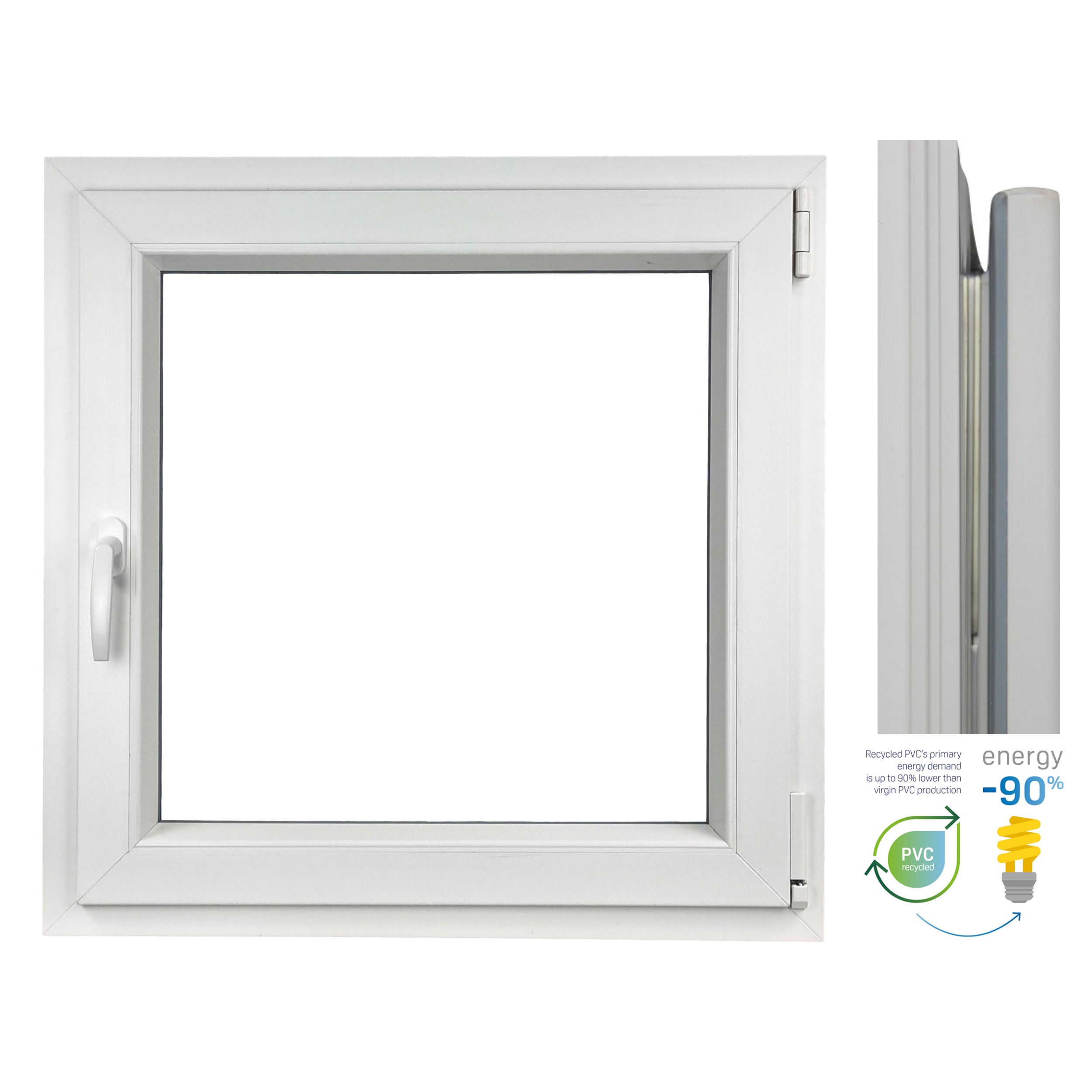 PVC OKNO 1000 x 1000 RU/P BIELE S MIKRO VENTILÁCIOU