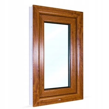 OKNO PVC 40 x 60 / 400 x 600 RU OKNÁ ĽAVÉ ZLATÝ DUB MATNÉ SKLO