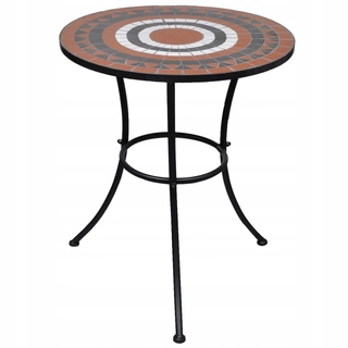 Stôl, stolík - Okrúhly stôl Bistro mosaic 60 cm hnedá biela