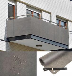 Markíza, kryt, zástena - Balkónový kryt 1x4m Gray Mat + ZADARMO! En
