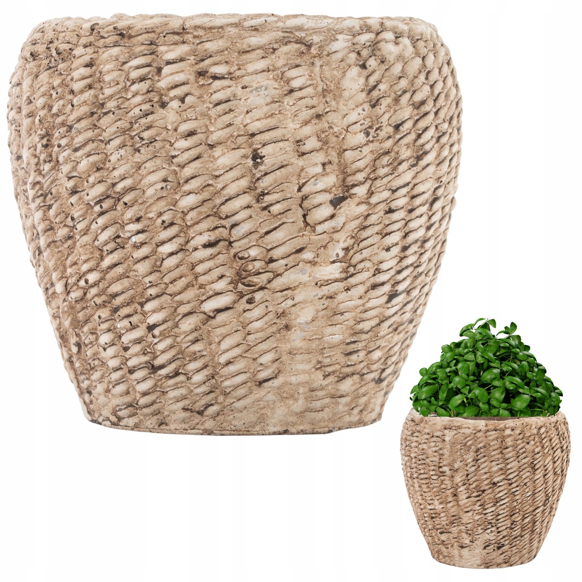 Kvetináč Duwen 12 cm x 12 x 10,5 cm priemer 12 cm keramika odtiene hnedej a béžovej