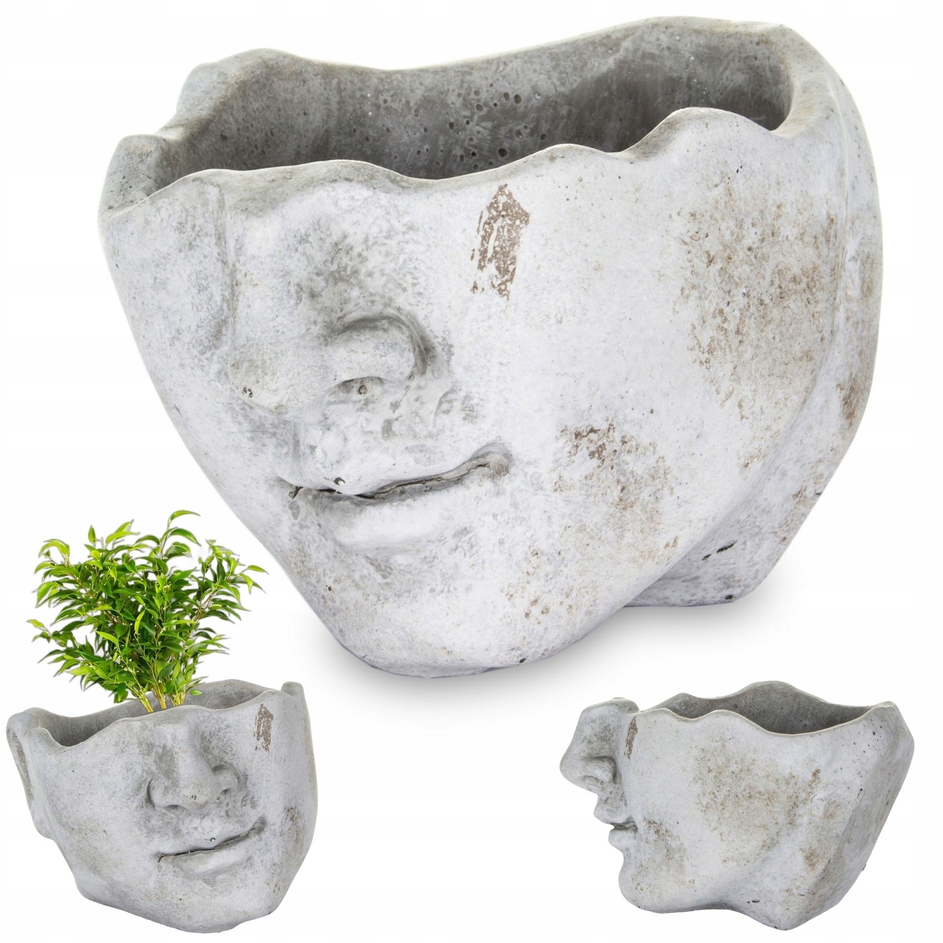 Duwen kvetináč 20 cm x 22 x 13 cm priemer 22 cm keramika odtiene sivej a striebornej