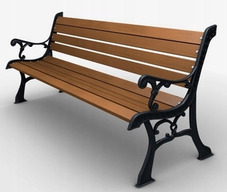 Záhradná lavička - Záhradná drevená liatina cintorínový park