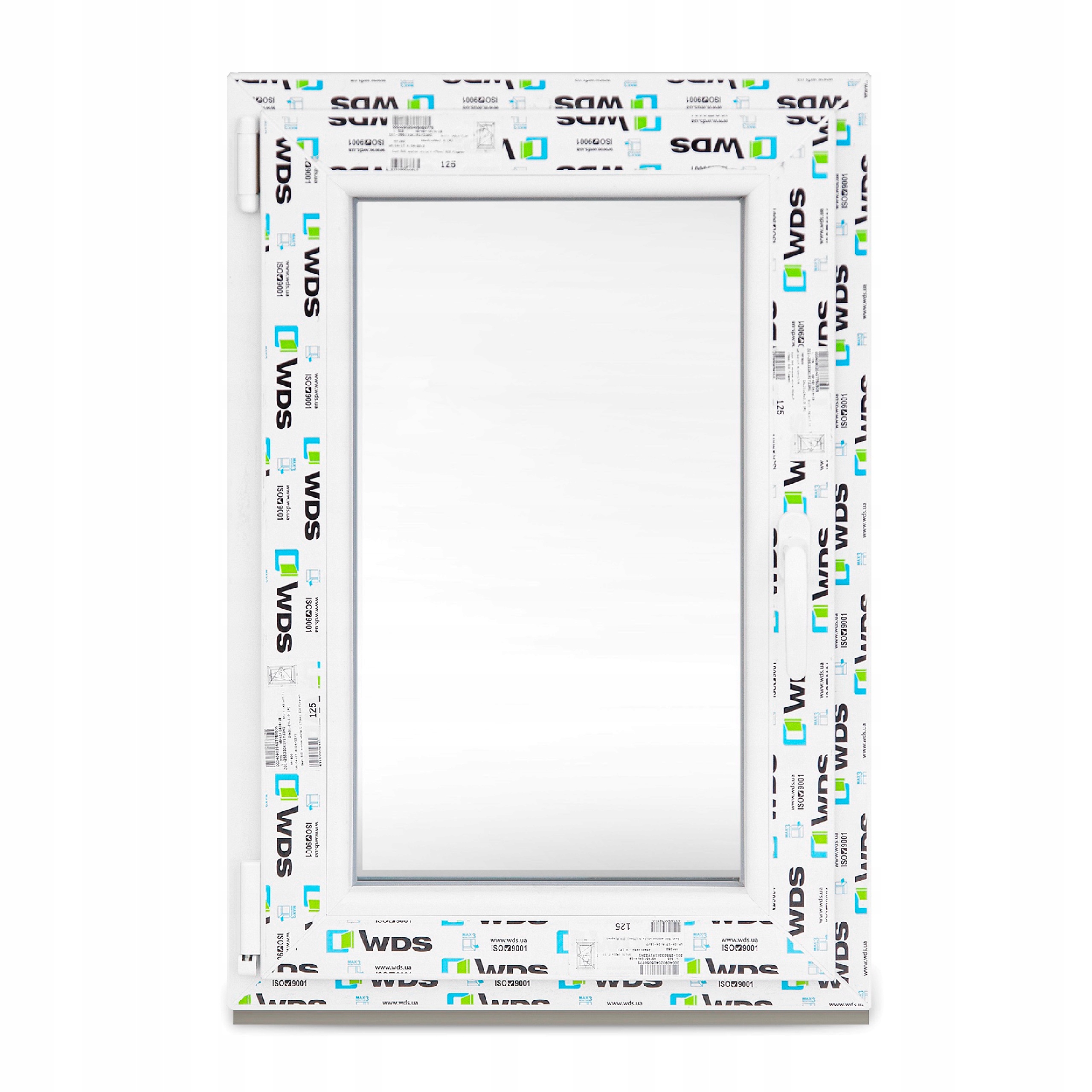 PVC plastové typické 2-glazované biele okno z ruky 865 x 535