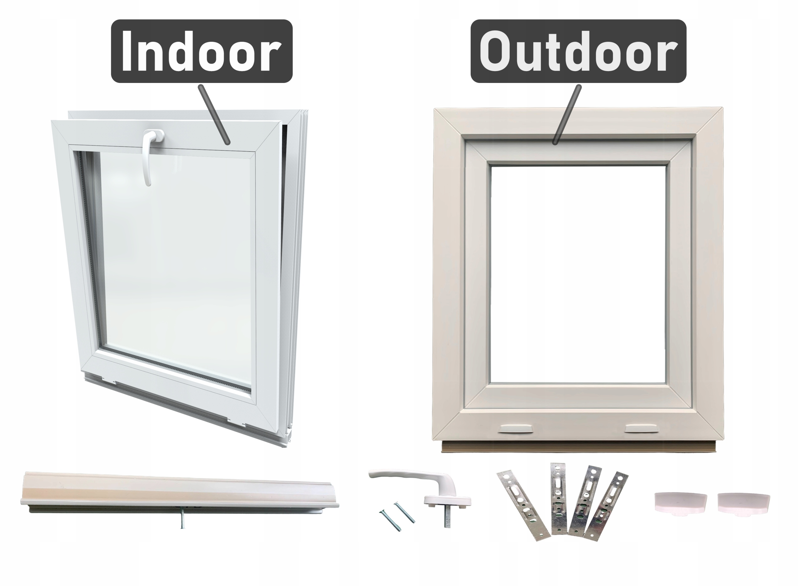 Biele PVC výklopné okno 40x80 400x800 výklopné