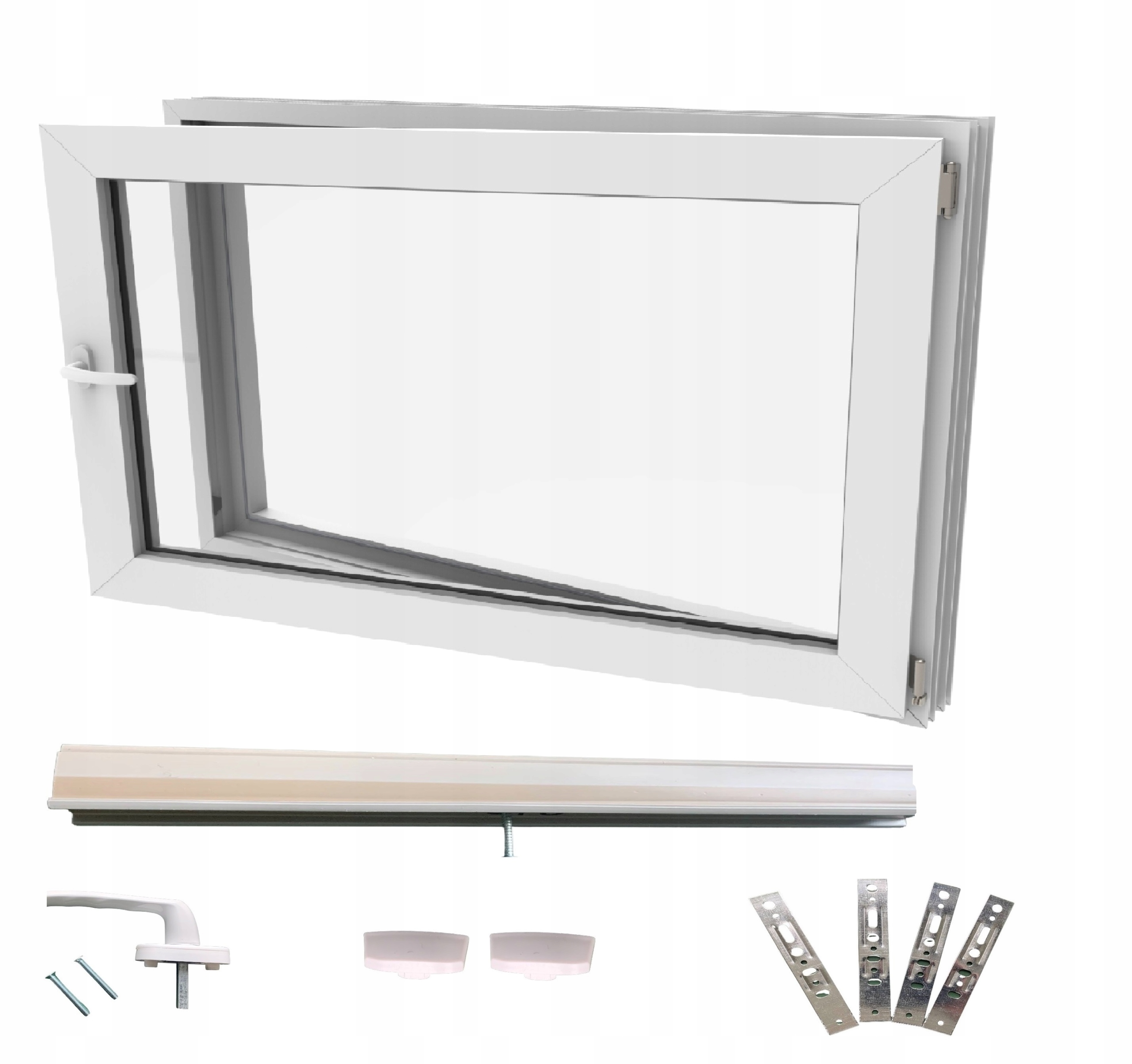 Okno PVC Lorac RU50x40B-58P pravé 50x40 cm biele