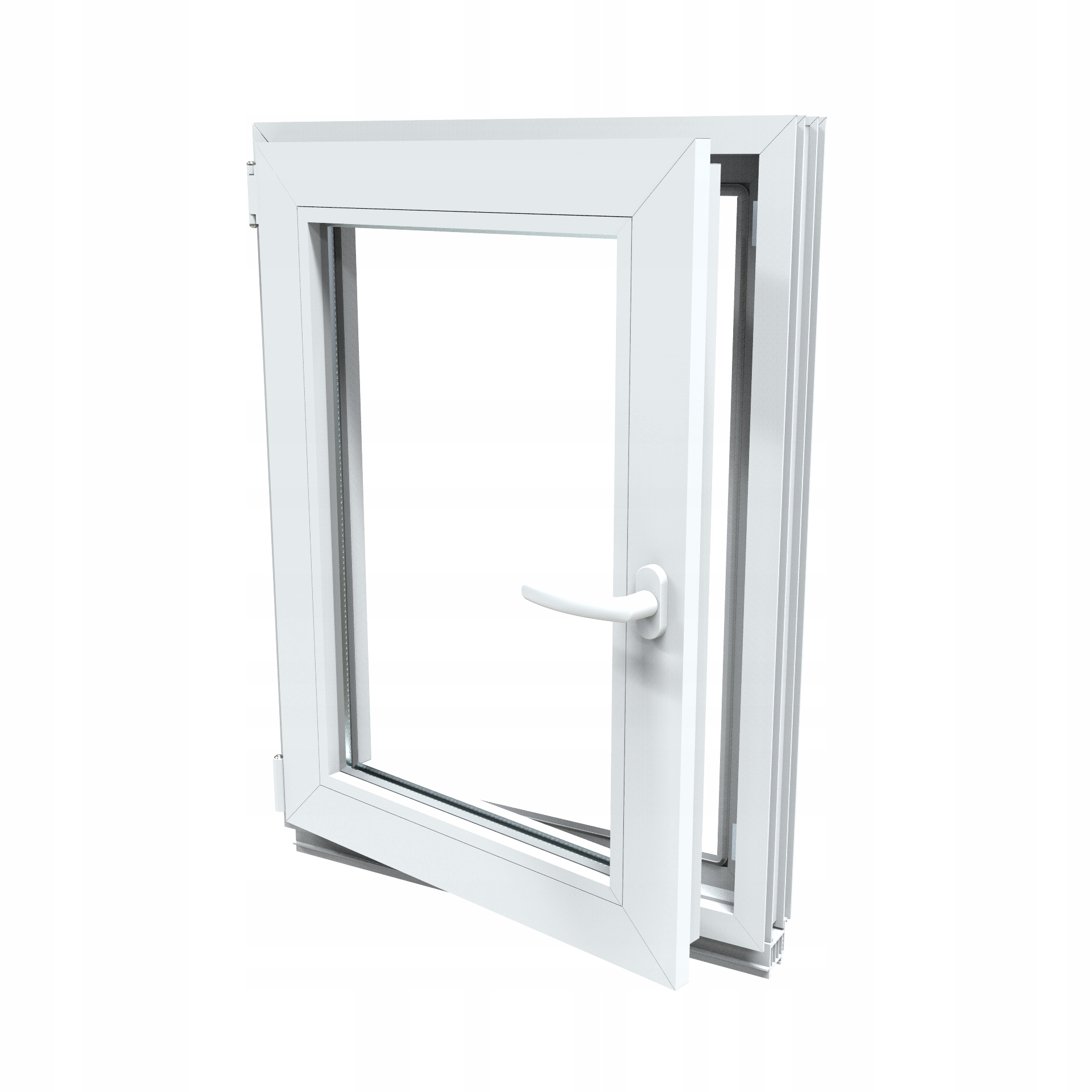 Teplé biele PVC okno RU Ľavé 50x60 500x600 nové
