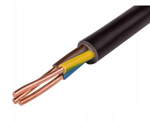 Okrúhly elektrický, inštalačný, zemniaci kábel YKY Elektrokabel 3 x 2,5