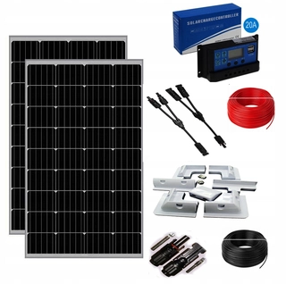 Solárny panel - SOLÁRNY PANEL MONO SADA 2X100W + REG. 30A + KĽUČKY