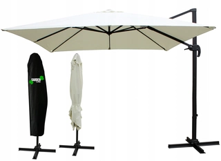 Záhradný slnečník - SKLADACIA ZAHRADA UMBRELLA ROMA 3x3m VEĽKÁ BÉŽOVÁ
