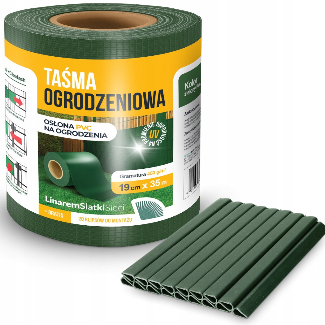 Linarem SiatkiSieci páska na oplotenie 19 cm x 35 m zelená