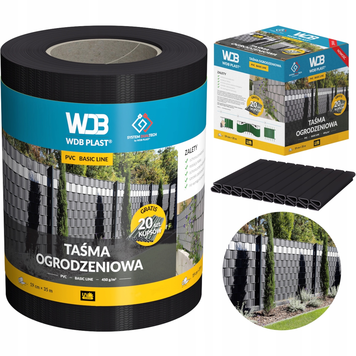 WDB PLAST 62.050.9005 páska na oplotenie 0,19 x 35 m čierna