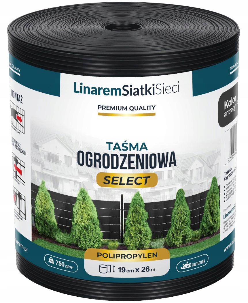 Linarem SiatkiSieci Select páska na oplotenie 0,19x26 m antracit