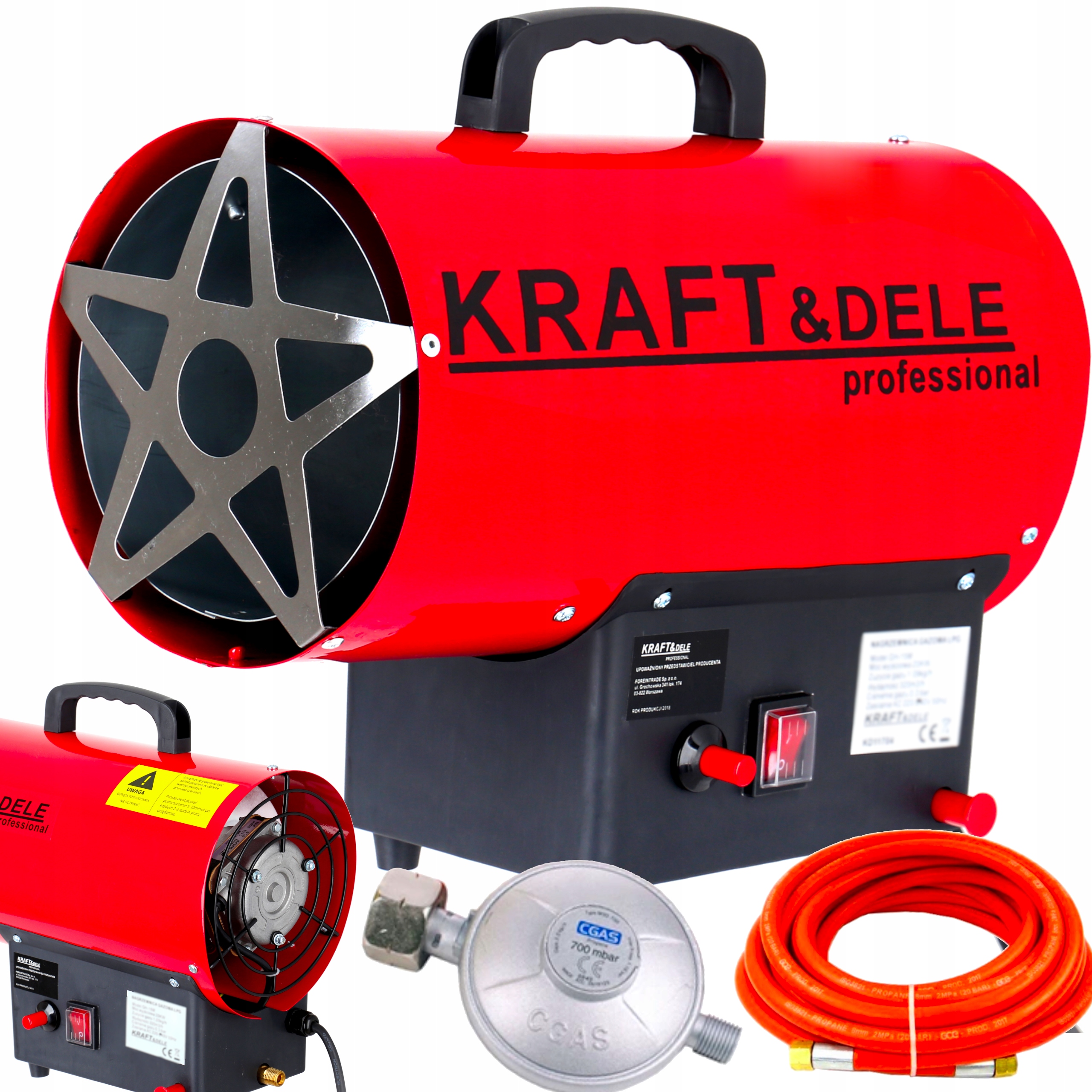 Plynový ohrievač Kraft&Dele 20 kW + rukavice, pracovné rukavice, vamp, pár, 24 hodín(1467)