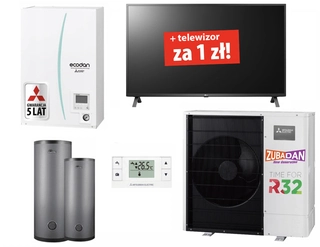 Tepelné čerpadlo - MITSUBISHI KÚRENIE čerpadlo 14 kW Montáž + TV 4K ZADARMO