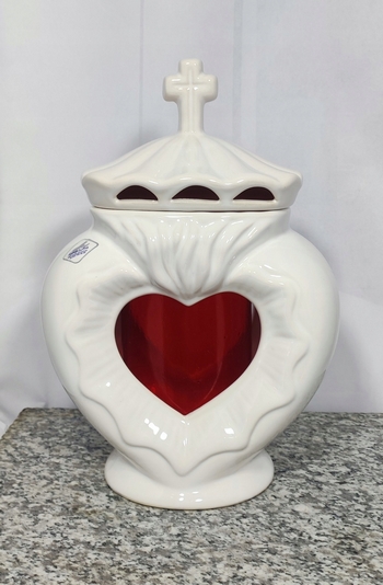Porcelánový cintorínsky svietnik ZC-6b v bielej a krémovej farbe