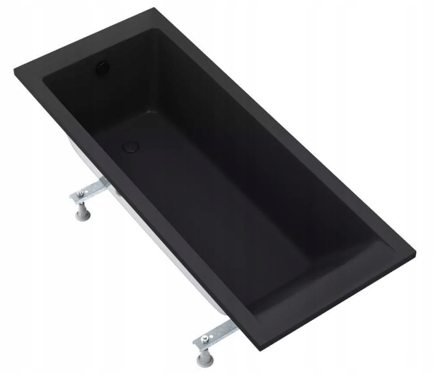 Reihe ASTO BLACK obdĺžniková akrylátová vaňa s bočným odtokom 160 x 70 cm