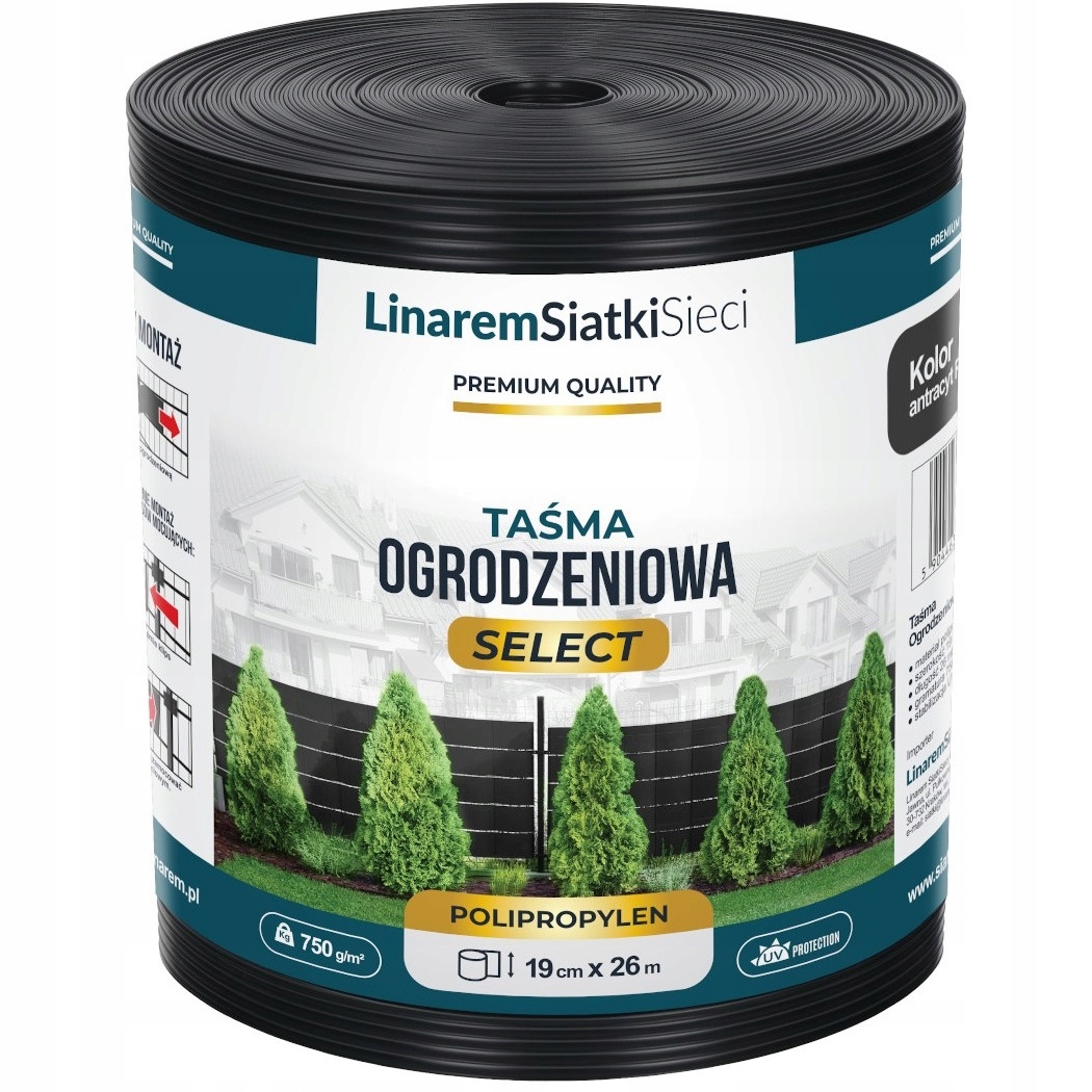 Linarem SiatkiSieci páska na oplotenie Select 0,19x26 m antracit
