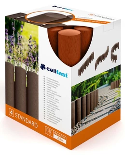 Obrubník palisáda - Palisáda 4 ks ŠTANDARD 2,3m tehlovočervený CELLFAST