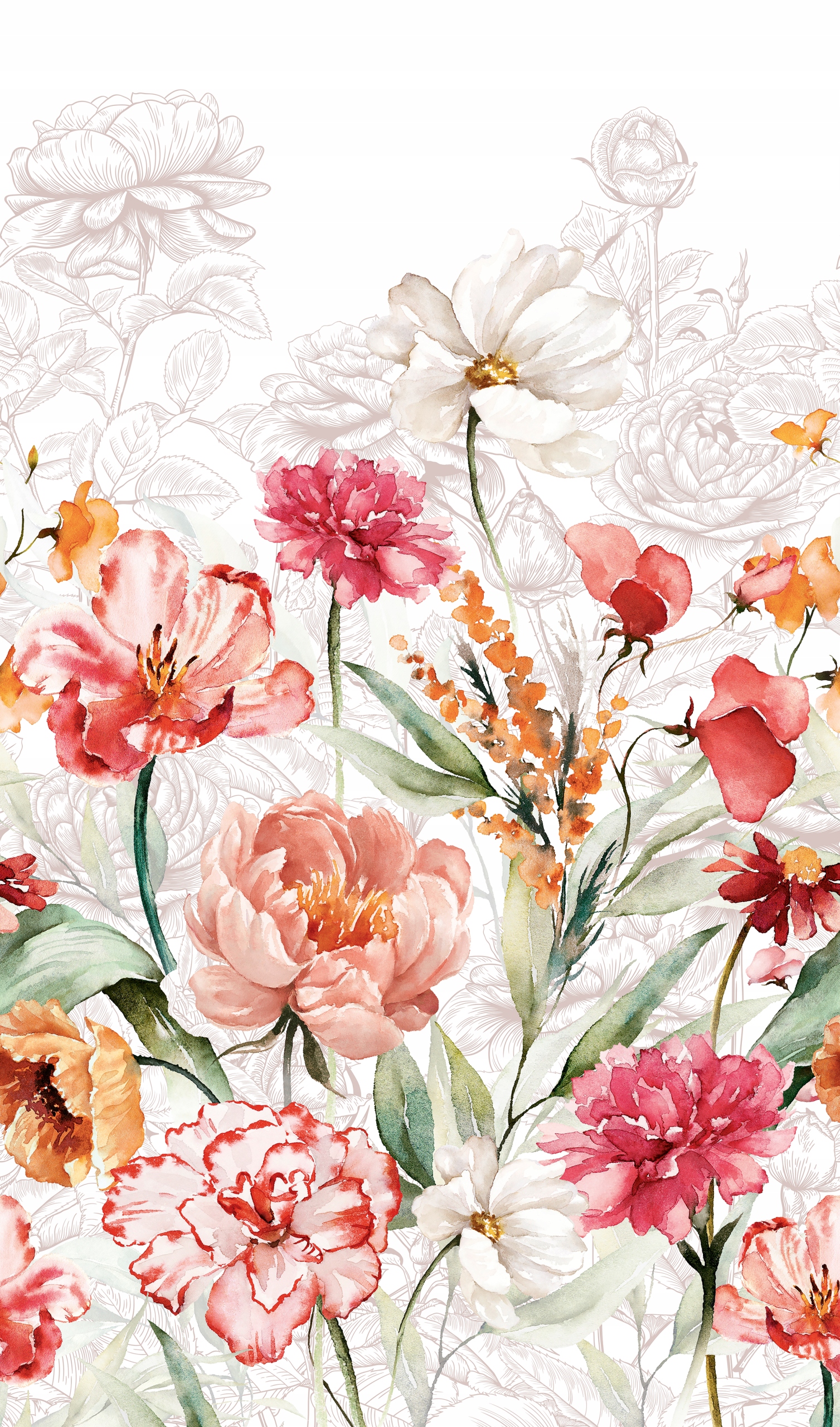 Panoramatická tapeta Marburg Flowers 159 x 280 cm