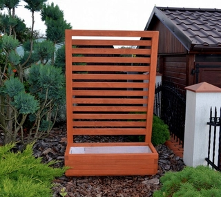 Perangola -  Lamelová pergola na kvety s kvetináčom - 90 cm x 16