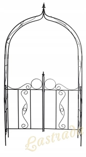 Perangola -  Kovová záhradná pergola s bránou P4, ružový oblúk