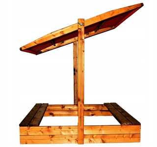 Detské ihrisko - Drevené pieskovisko so zníženou KABÓNOU 120 cm