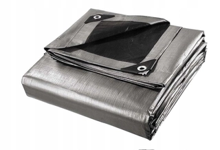 Krycia plachta - Plachta 6x12 strieborno-čierna MEGA HUSTÁ 260g / m2