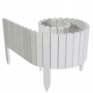 Obrubník palisáda - Plot z borovicového zábradlia 2m x 20cm biely