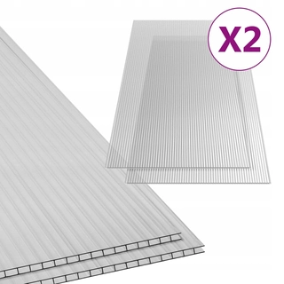 Skleník - Polykarbonátové dosky, 2 ks, 4,5 mm, 150x65 cm