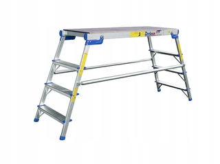 Rebrík - Pracovná platforma 1,24 m x 0,45 m stupne 3+1