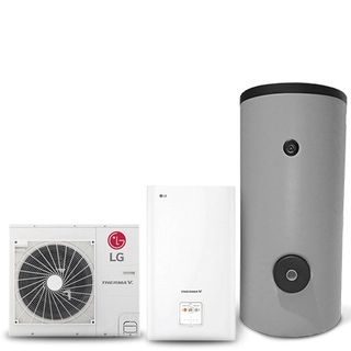 Tepelné čerpadlo - LG Therma v 5 kW tepelné čerpadlo + 200 l zásobník.