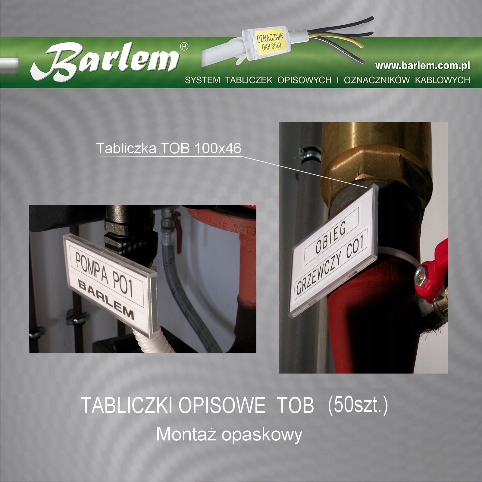 Popis doska BARLEM TOB 100x46 mm (50 ks) - pásová montáž