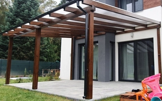 Pavilón, prístrešok  - Strecha DMP Solutions, drevo, 100 x 100 x 280 cm