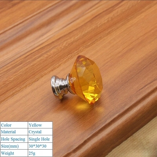 Kľučka dverí - Priehľadný 30 mm krištáľový sklenený diamantový nábytok