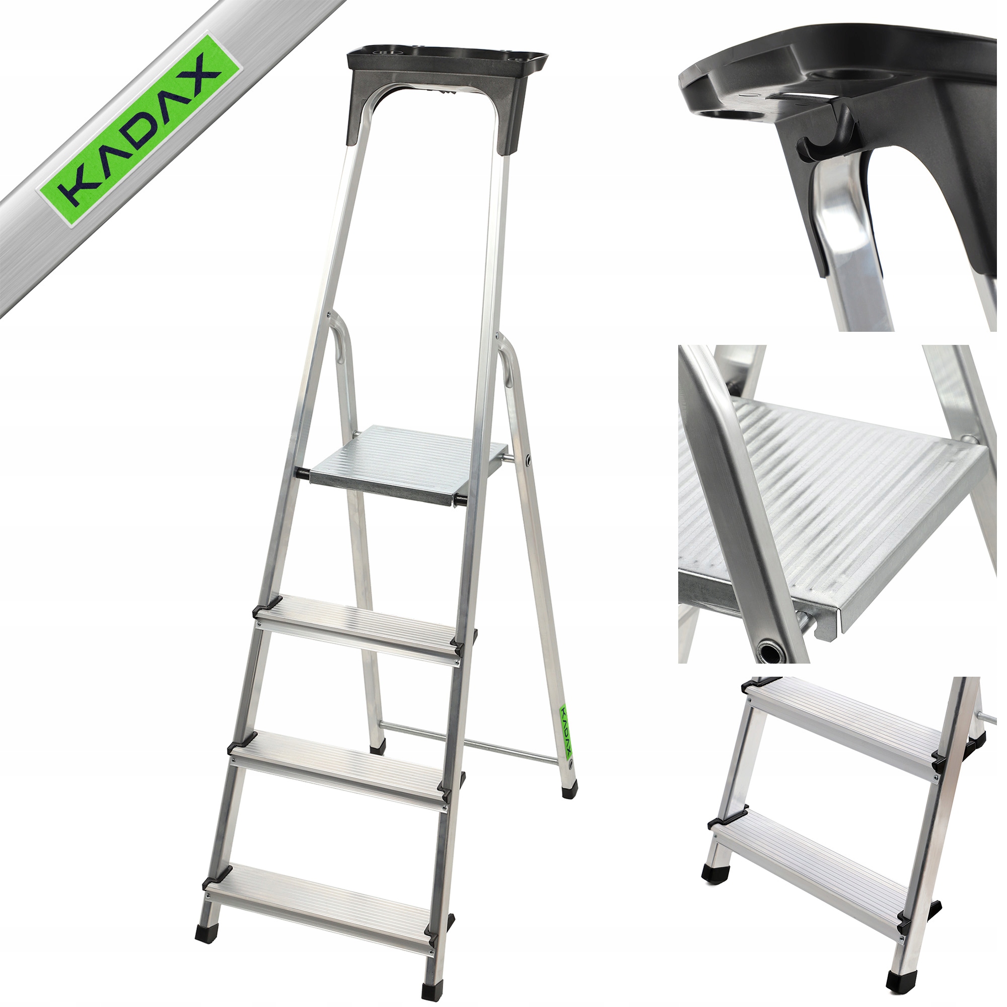 KADAX rebrík 2,75 m hliníkový 1 x 4 do 125 kg