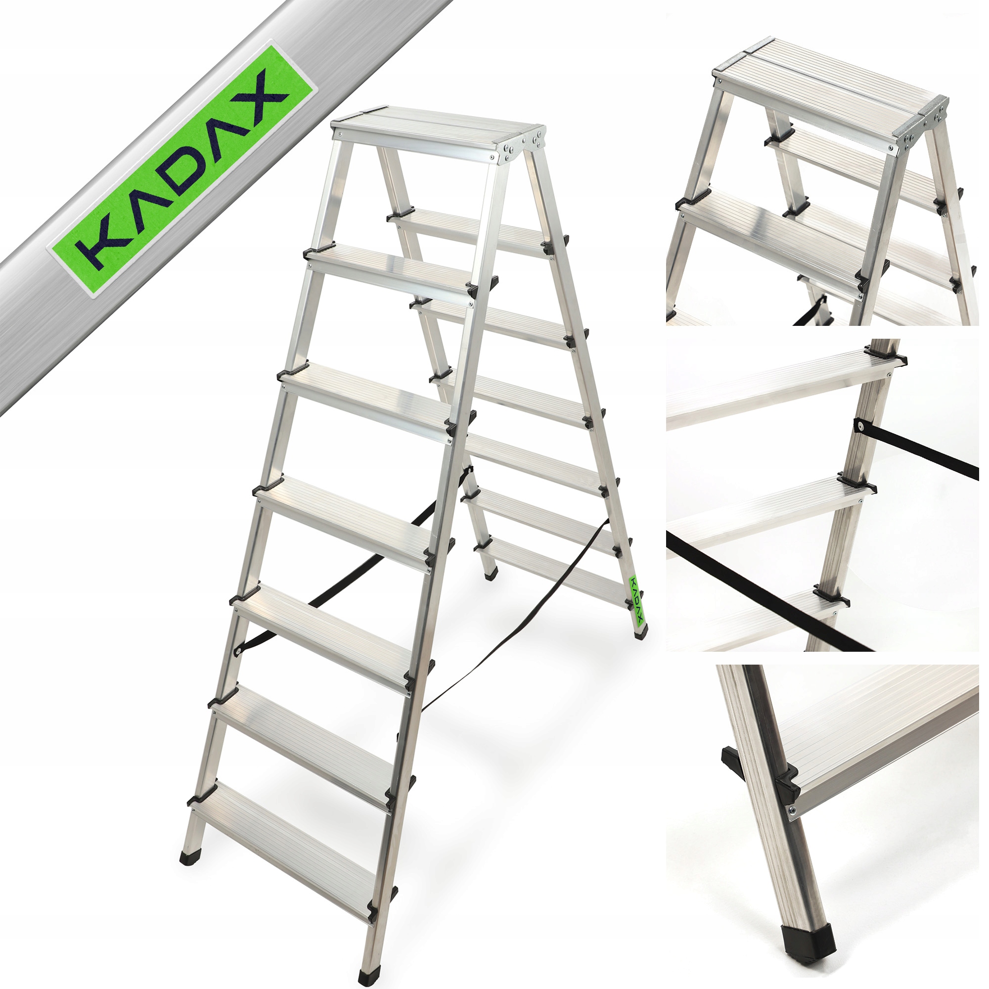 KADAX rebrík 3,44 m hliníkový 2 x 7 do 125 kg