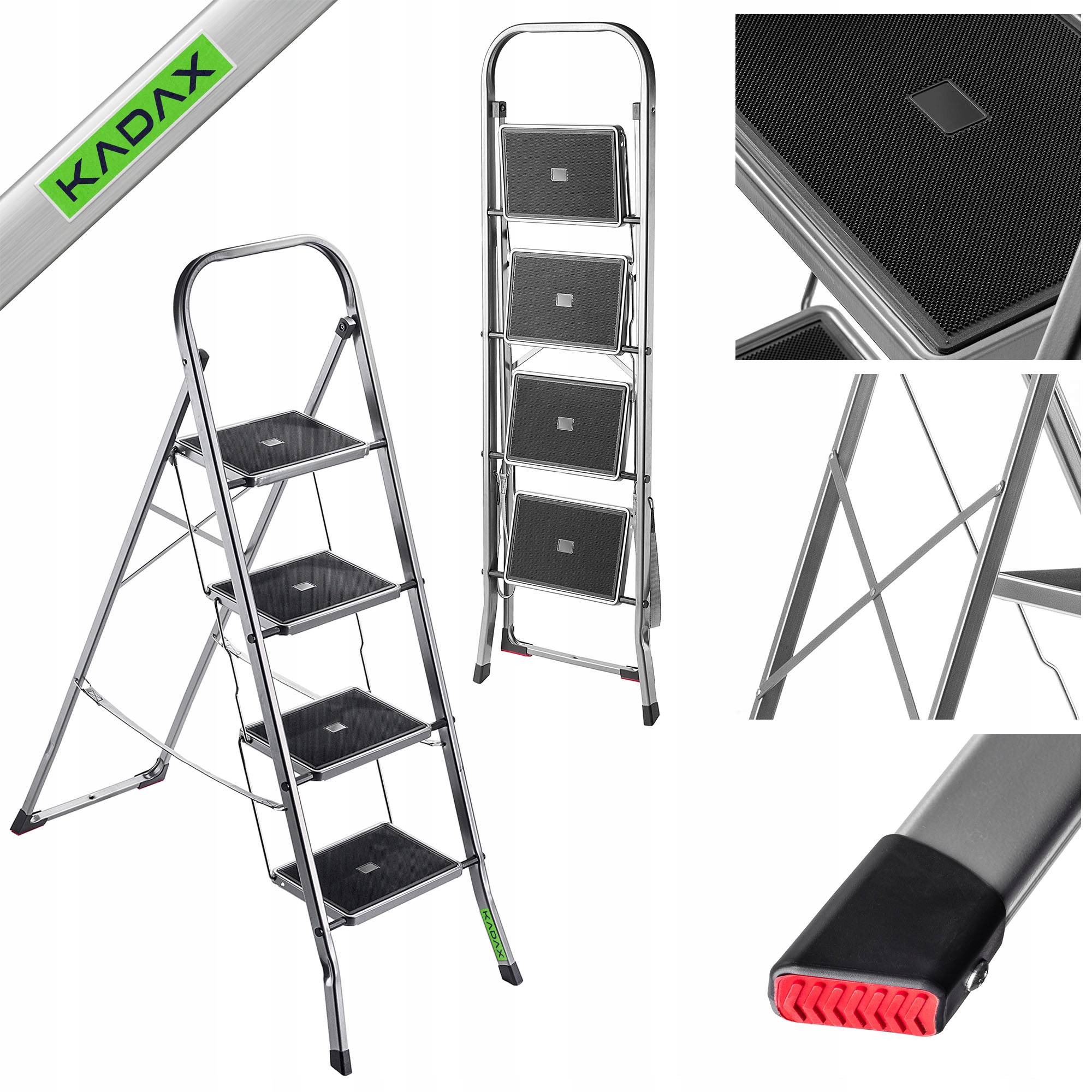 KADAX rebrík 2,9 m oceľ 1 x 4 do 150 kg