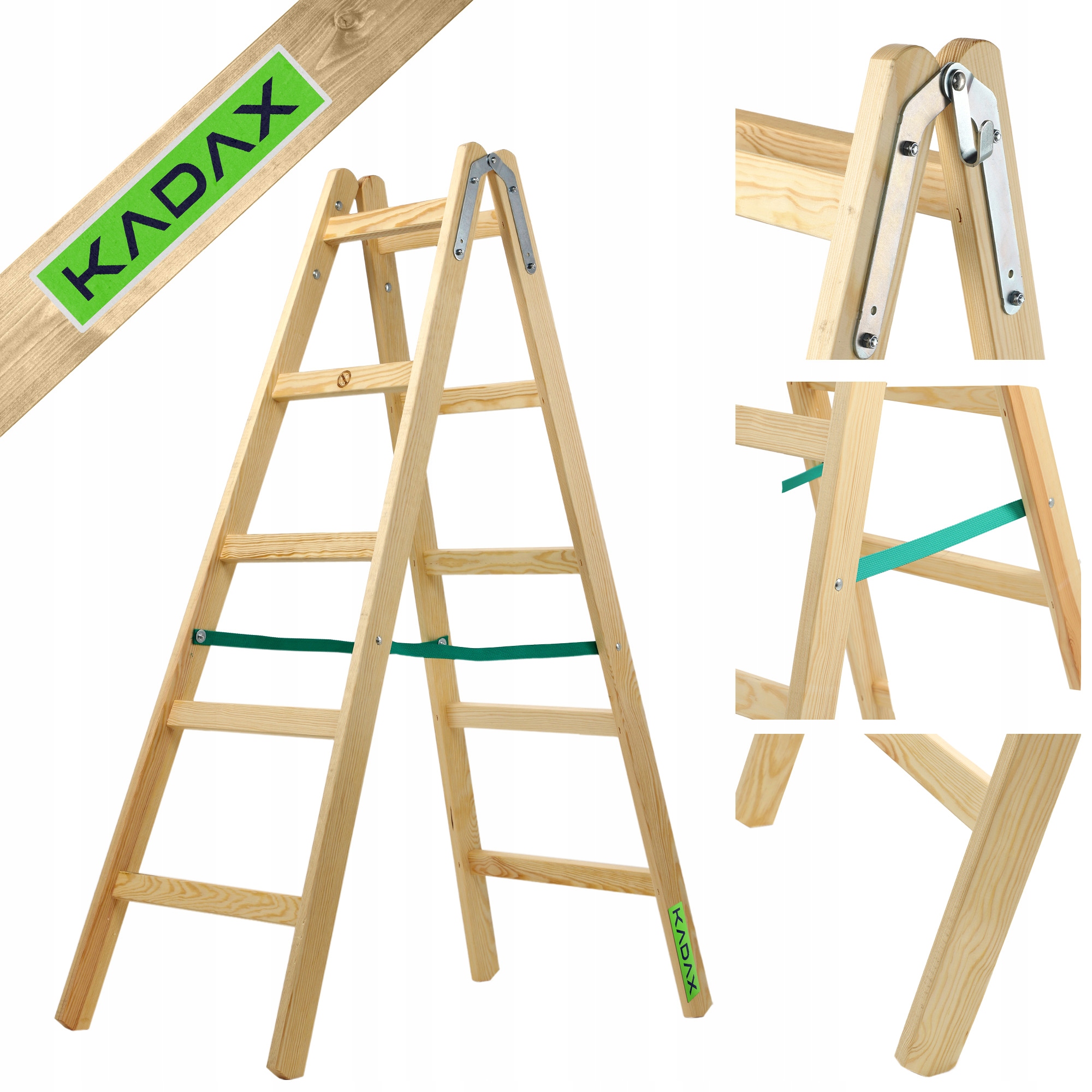 KADAX rebrík 3 m drevo 2 x 5 do 150 kg